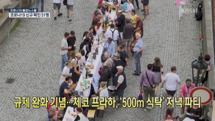 [코로나19 국제뉴스] 규제 완화 기념…체코 프라하, ‘500m 식탁’ 저녁 파티 | 포토뉴스