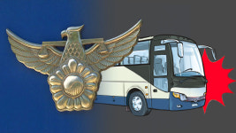 중부고속도로서 25인승 버스 졸음쉼터 시설 충돌…13명 부상