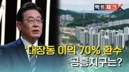[팩트체크K] 이재명 “대장동 이익 70% 환수하려 발버둥”