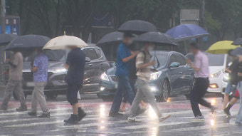 밤 사이 경기 남부 충청 북부 강한 비