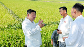 김정은, 수해 농장서 복구 지도…농약살포에 헬기·수송기 동원