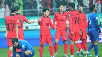 축구대표팀, 2026북중미월드컵 예선 1차전 ‘5골 잔치’ 대승