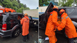 충남 보령서 음주 운전 SUV가 활어차 들이받아…4명 사상