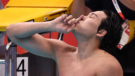 김영범, 남자 수영 자유형 50ｍ 금메달