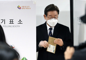 이재명 광화문-윤석열 부산서 투표…김혜경·김건희는 '따로'