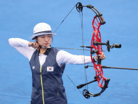 양궁 소채원, 14발 연속 10점 쏜 인도에 밀려 은메달