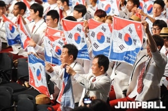 [선수단결단식] 남자농구 대표팀 '승리를 기원하며!'