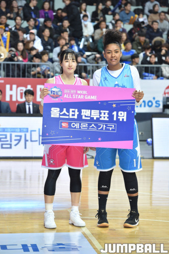 [W올스타전] 올스타전 팬투표 1위 김단비와 단타스