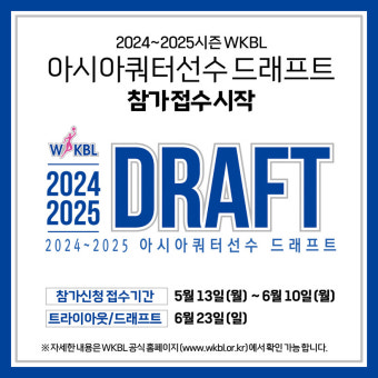 WKBL, 아시아쿼터선수 드래프트 참가 접수 시작
