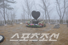 [현장] 최진영 묻힐 갑산공원, 물안개에 휩싸여