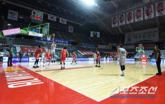 [포토] 무관중 경기 펼쳐지는 고양체육관