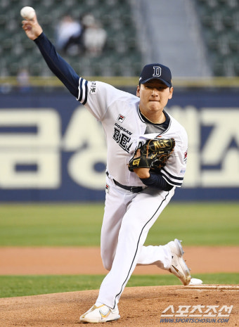 [포토] 곽빈 '시즌 첫 승 도전'