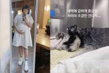 임신 김영희 새벽에 급하게 응급실...조금만 견디자