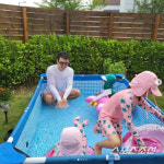 윤상현♥메이비 아이들은 얼마나 좋을까? 마당에 설치한 간이 풀장, 폭염에 다시금 화제