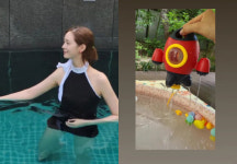 성유리, 집에 으리으리한 대형 워터파크 개장..쌍둥이 딸들은 좋겠네