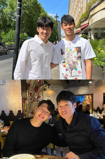 박지성, 손흥민·황희찬과 훈훈샷..김민지, 우루과이전 응원 