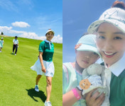 유진, 붕어빵 딸과 벌써 골프 라운딩..♥기태영도 함께 비주얼 가족