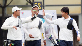 [현장리뷰]텐텐텐! 세계 최강 韓 남자 양궁, 랭킹 1위 앞세운 미국 잡고 단체전 금메달!