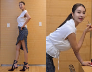'47세 임신' 한다감, 과감한 임산부 패션..타이트한 옷 입고 