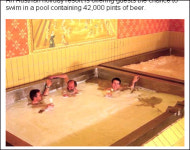 물 대신 맥주 가득, 맥주 목욕탕 문 열어