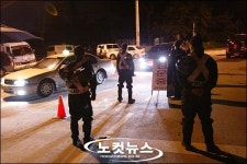 통제된 원정리 삼거리