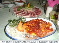 평양에서 인기 좋은 ‘양꼬치 숯불고기’ <조선신보>