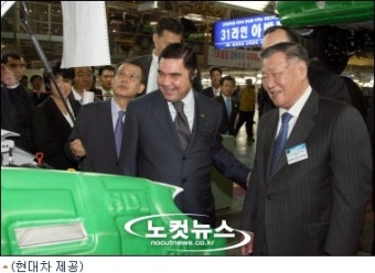 투르크메니스탄 대통령, 현대차 울산공장 방문