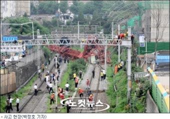 타워크레인 덮쳐 KTX·경의선 운행 전면중단(3보)