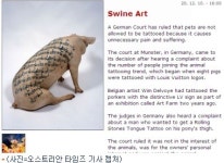 돼지 등에 명품 로고 문신 獨, 동물 문신 금지