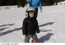 균형감각 지존? 스키타다 자는 아이 영상 눈길