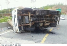 광양 영화 촬영 차량 전복 2명 부상
