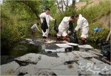 음성 삼성면 하천에 벙커C유 유출