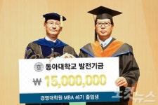 동아대 경영대학원 졸업생들, 발전기금 전달