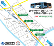 부산시, 오는 24일 중앙버스전용차로 BRT 개통