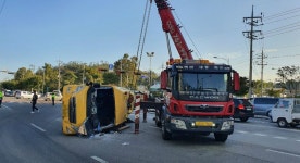 서울 방이동서 고등학교 통학버스 사고…14명 부상