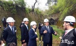 옛 동해북부선 배봉터널 철도사업 현장