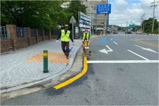 진천군, 진천읍 절대 주정차 금지구역 50여곳 표시 완료