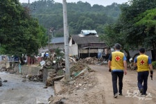 수해 덮친 산양1리 마을