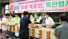 농협 광주본부, 광주 평동 차돌 복숭아 특판 행사