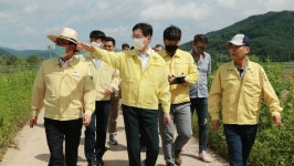 낙동강 제방 붕괴에 김경수 원인 찾아 이런 일 없도록 하겠다