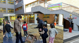 창원한들초, 직접 심고 수확한 친환경쌀로 가래떡 나눔 행사