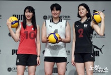 새 유니폼 입은 여자배구 대표팀 선수들