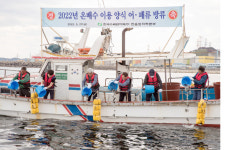 한울본부, 온배수로 키운 어린 어패류 6만 마리 바다 방류