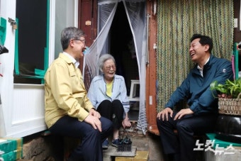 취임 직후 쪽방촌 찾은 오세훈 서울시장
