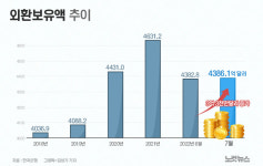 7월 외환보유액 4386억 달러…5개월 만에 증가 전환