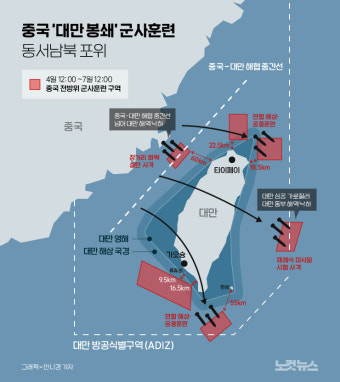 中 '대만 봉쇄' 군사훈련[그래픽뉴스]