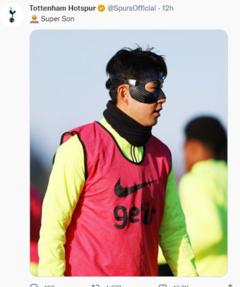 토트넘으로 돌아간 '캡틴' 손흥민, 마스크 쓰고 시즌 준비