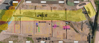 신라 왕궁 북문으로 들어가는 남북대로 찾았다