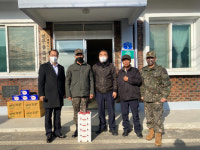 논산 육군훈련소, 훈련소 인근 마을회관 방문해 위문품 전달