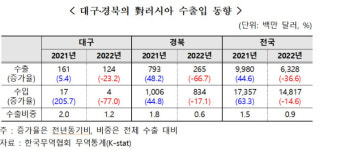 러-우 전쟁 장기화 탓에…대구경북 對러시아 수출 급감